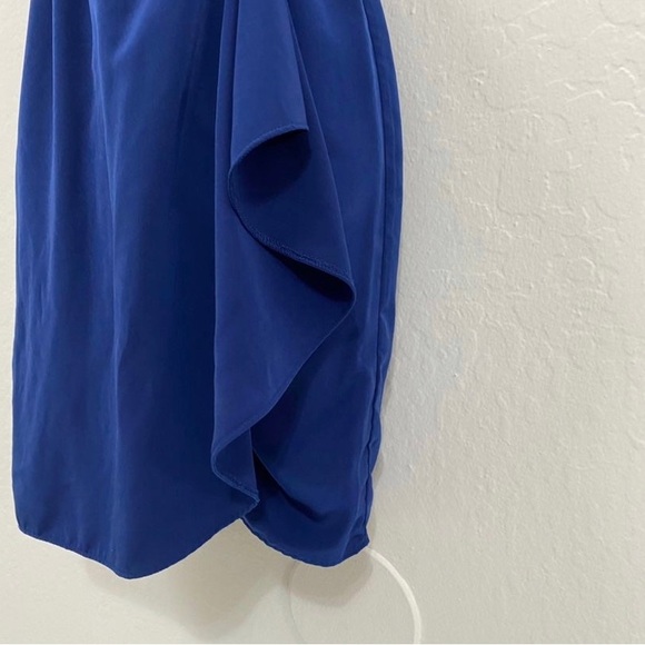 Asos Women’s 2 Dark Blue One Shoulder Classic Midi Dress Bodycon - Picture 8 of 8